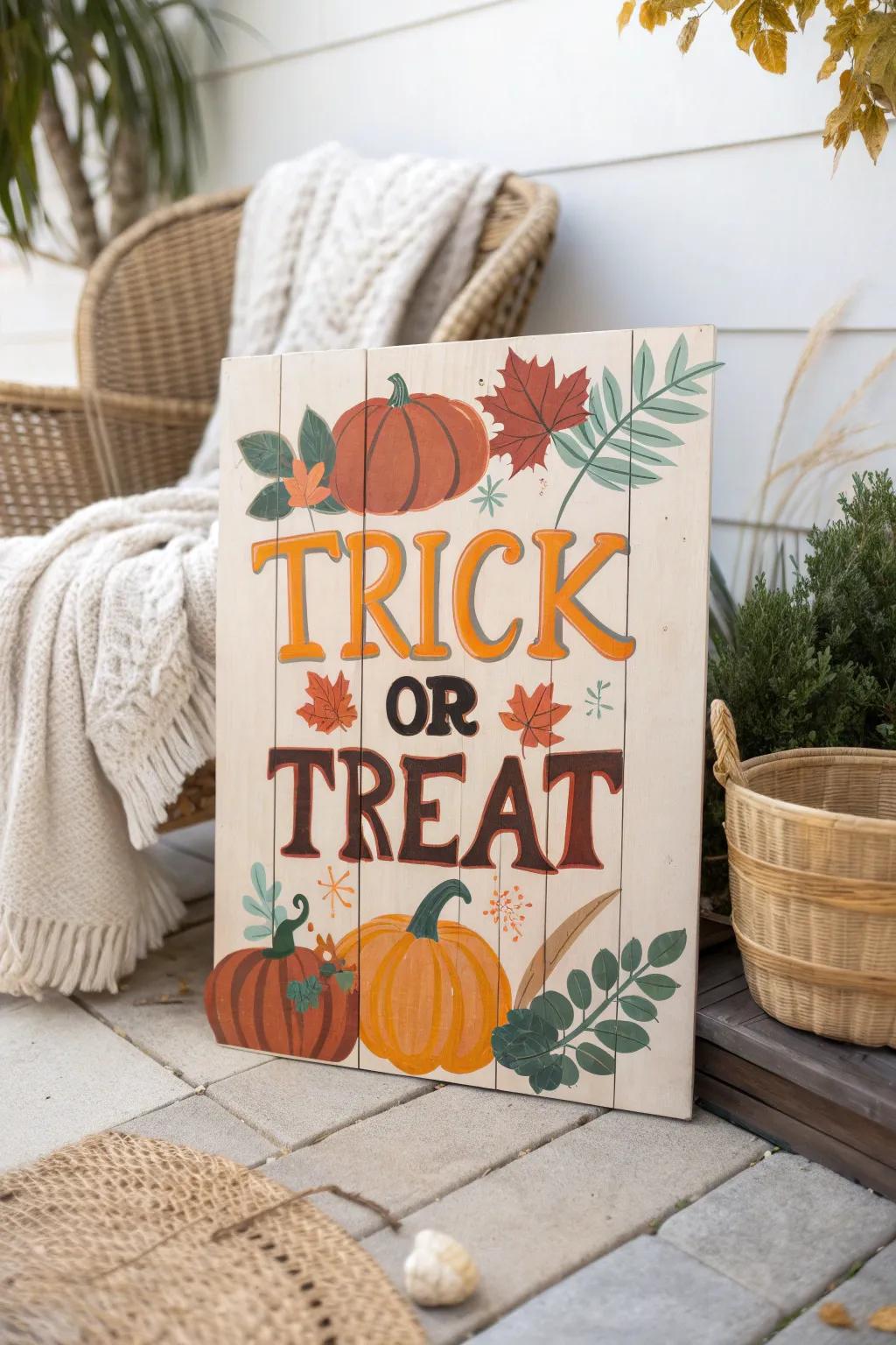 Revamp your outdoor expanse with this endearing Halloween platform marker—where minimalist design encounters bold, festive flair!
