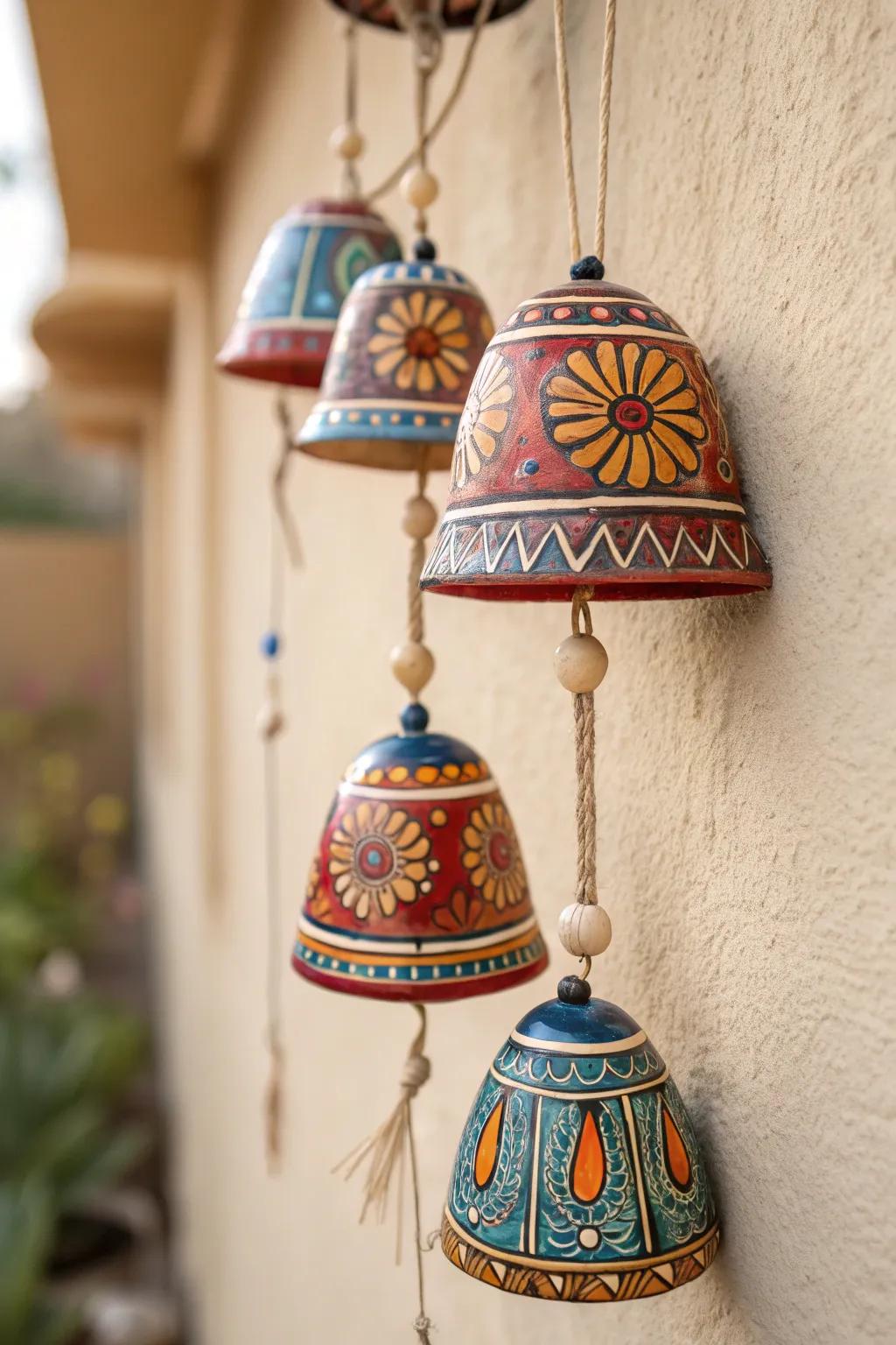 Impart a dash of artistic serenity to your setting with handcrafted porcelain wind chimes.