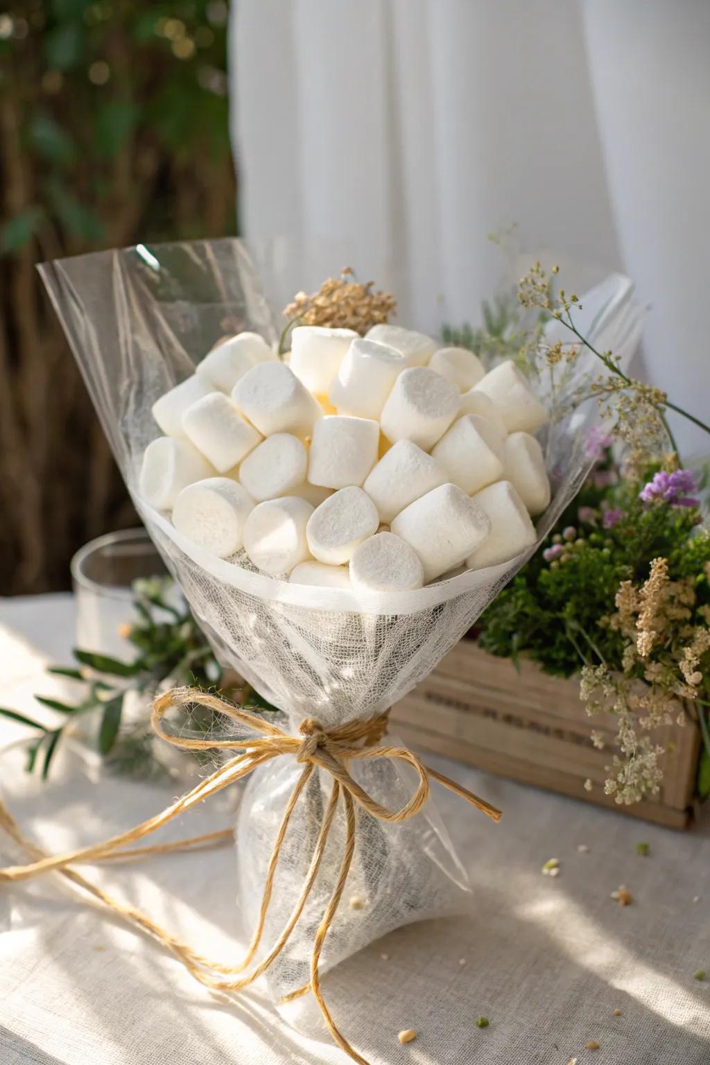 Delight in the simple joy of a petite marshmallow bloom, the sweetest companion to your hot cocoa moments.