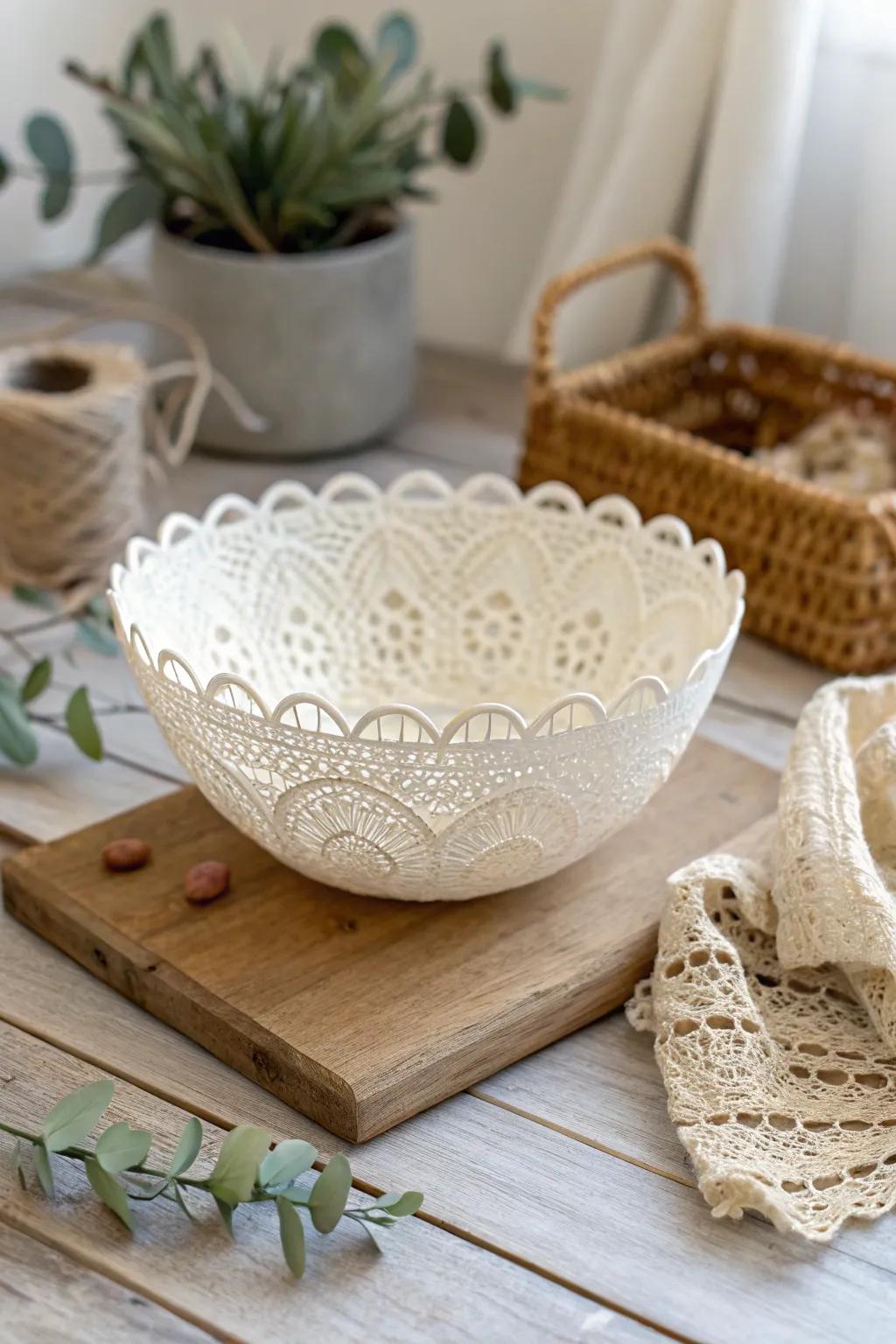 Elegance in Simplicity: Handcrafted Web Bowl for Your Treasures