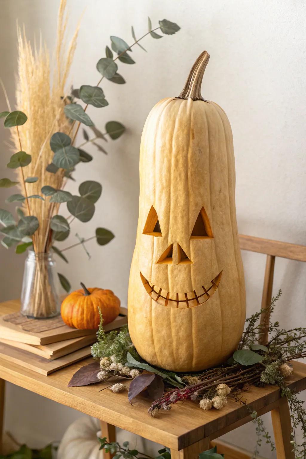 Take your Halloween display to new heights with an elegant, minimalist Jack-o'-lantern that is the embodiment of Scandi simplicity and Boho sophistication.