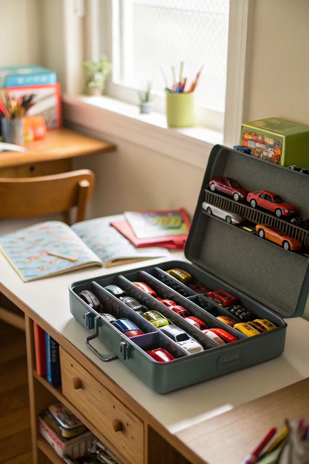 Gear boxes provide portable and methodical keeping.