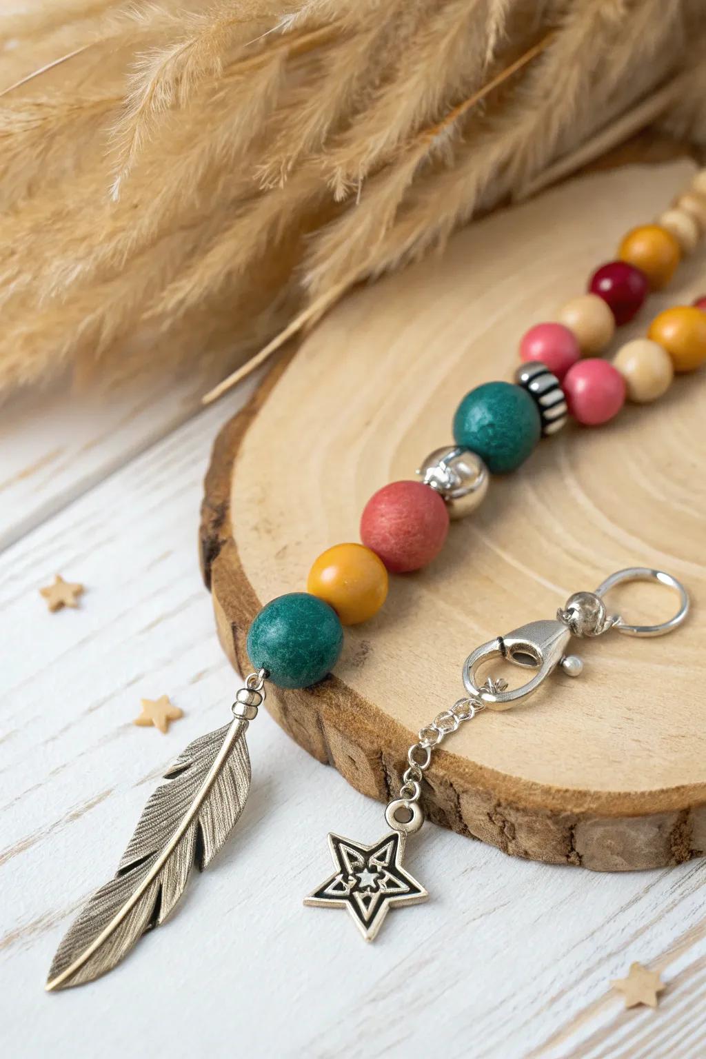 Incorporate a dash of allure and color to your keys with this exquisite DIY beaded keyring!