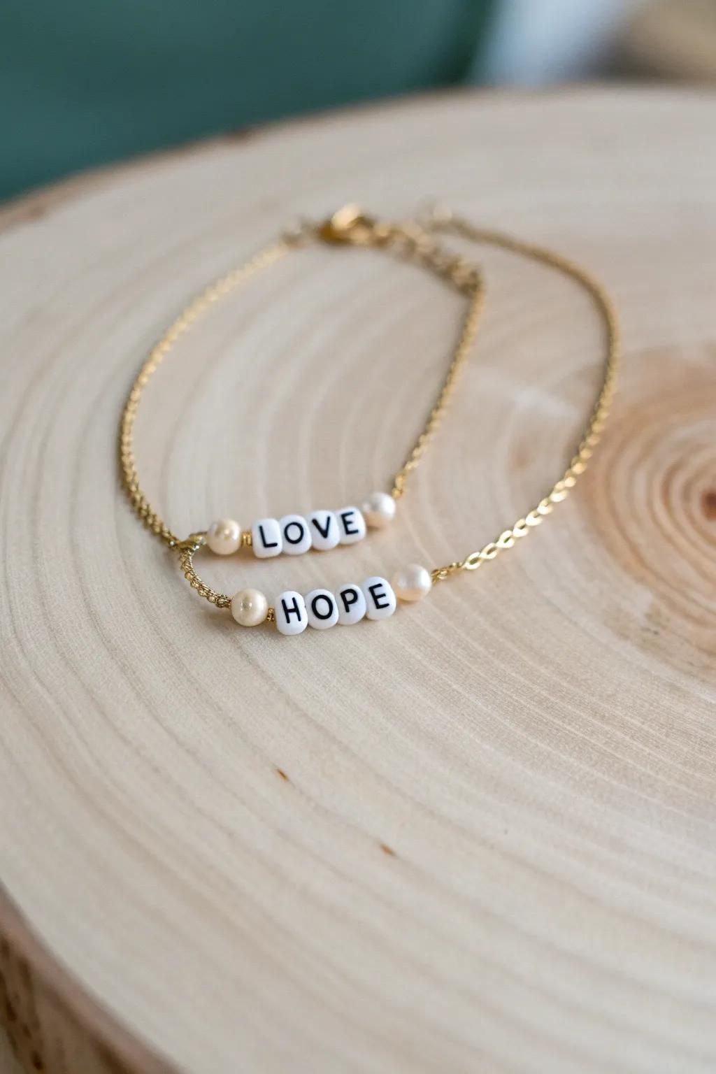 Embrace the charm of simplicity with a minimalist letter bracelet that speaks volumes.