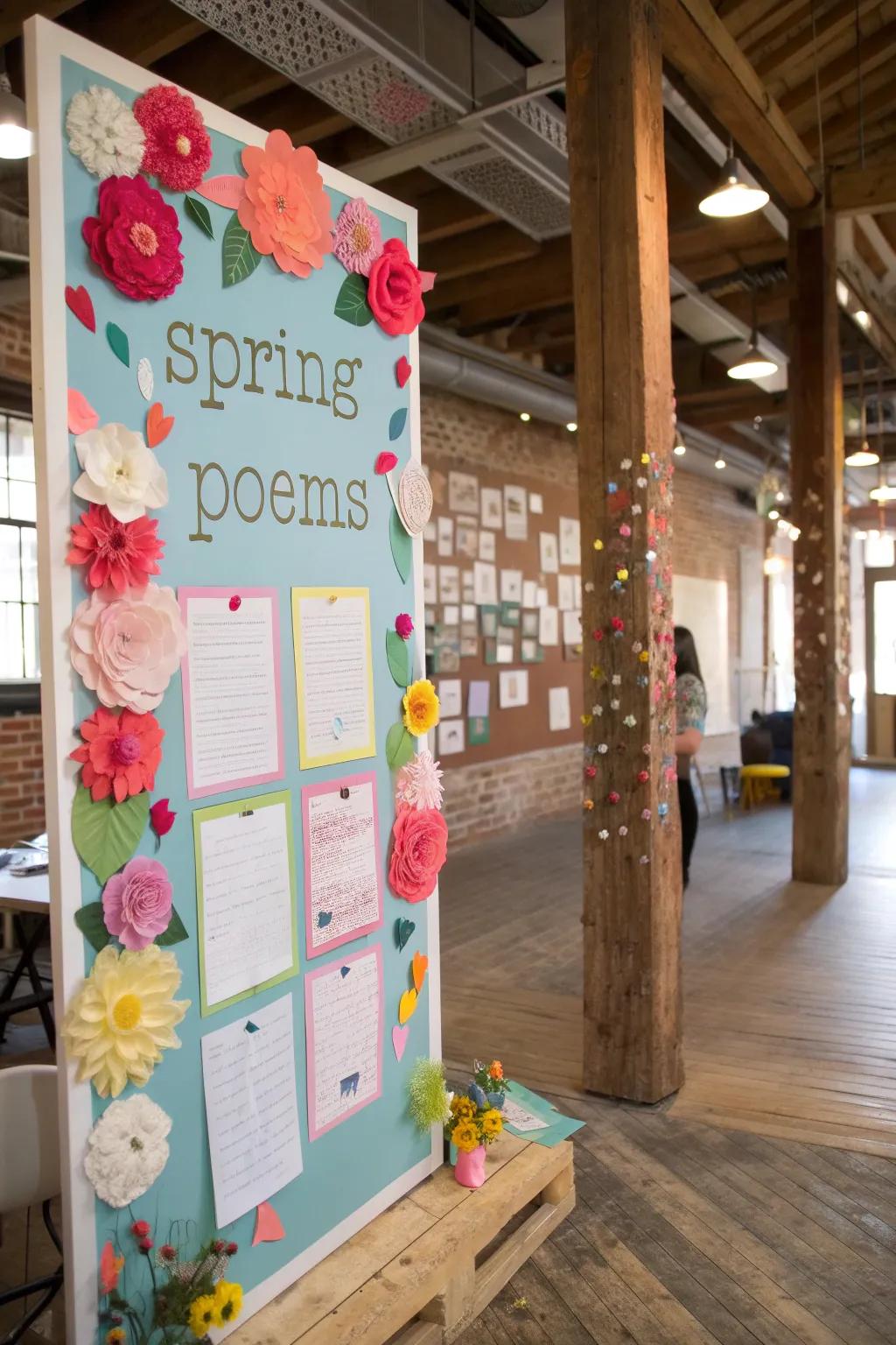 A verse-inspired display board celebrating the essence of spring.
