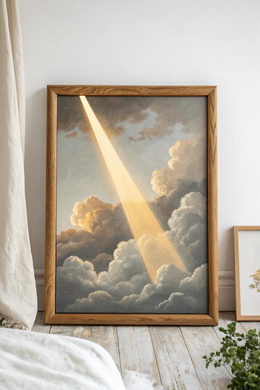 Embrace peace and hope through beams of enlightenment within your setting.