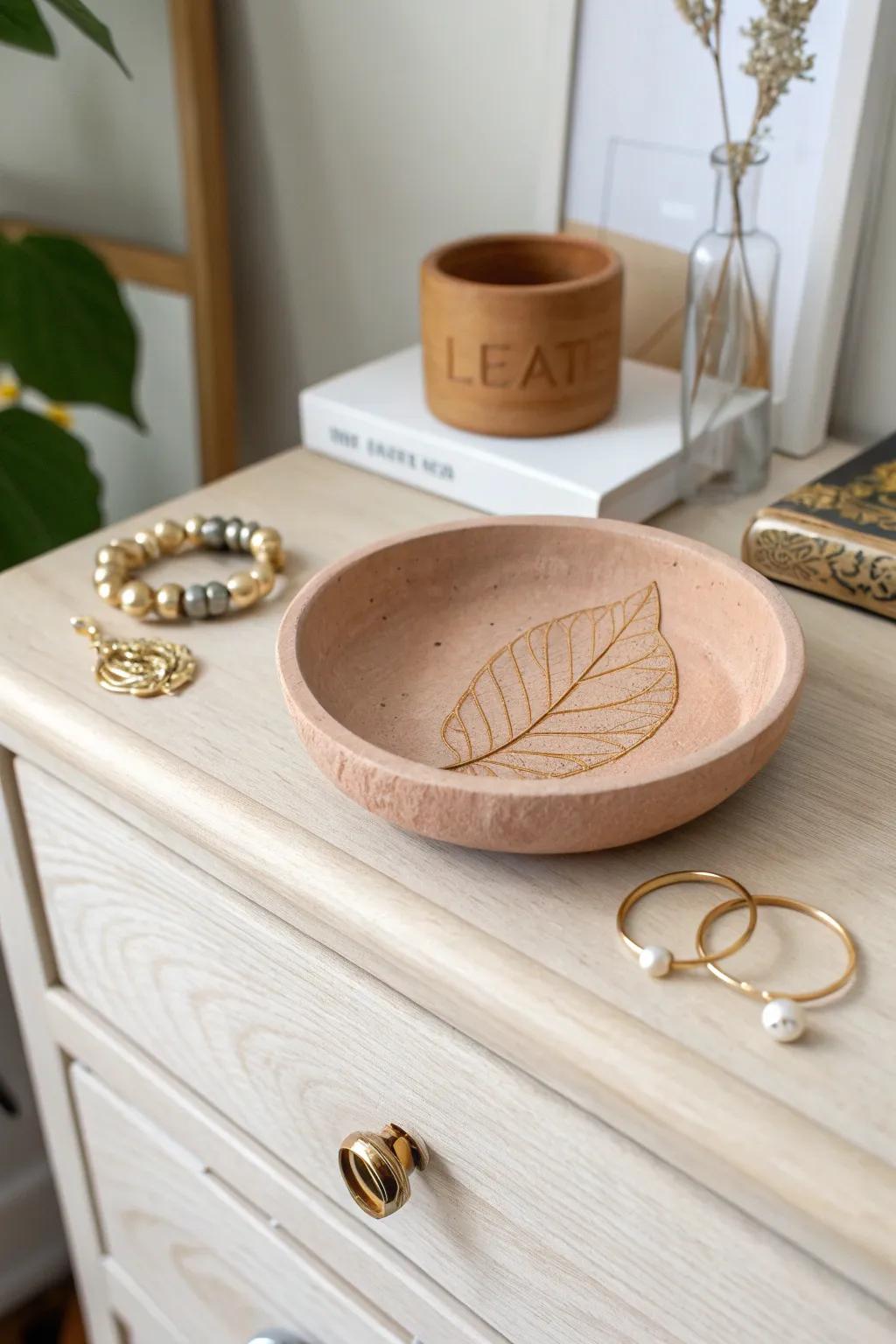With nature-inspired clay trinket trays, where simplicity converges with elegance, elevate your expanse.