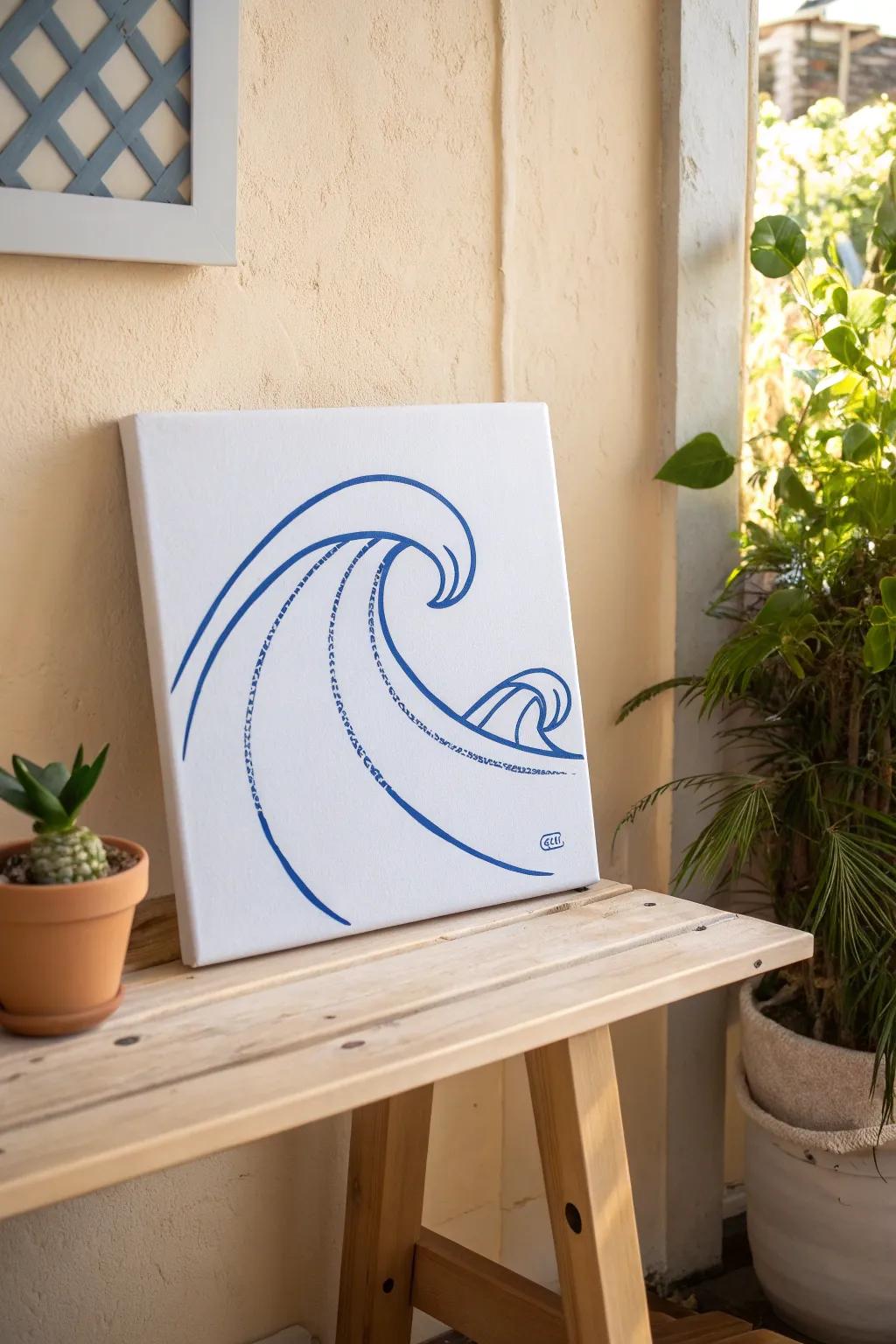 Feel the peace with simple crest art: simplicity meets sea-inspired beauty.