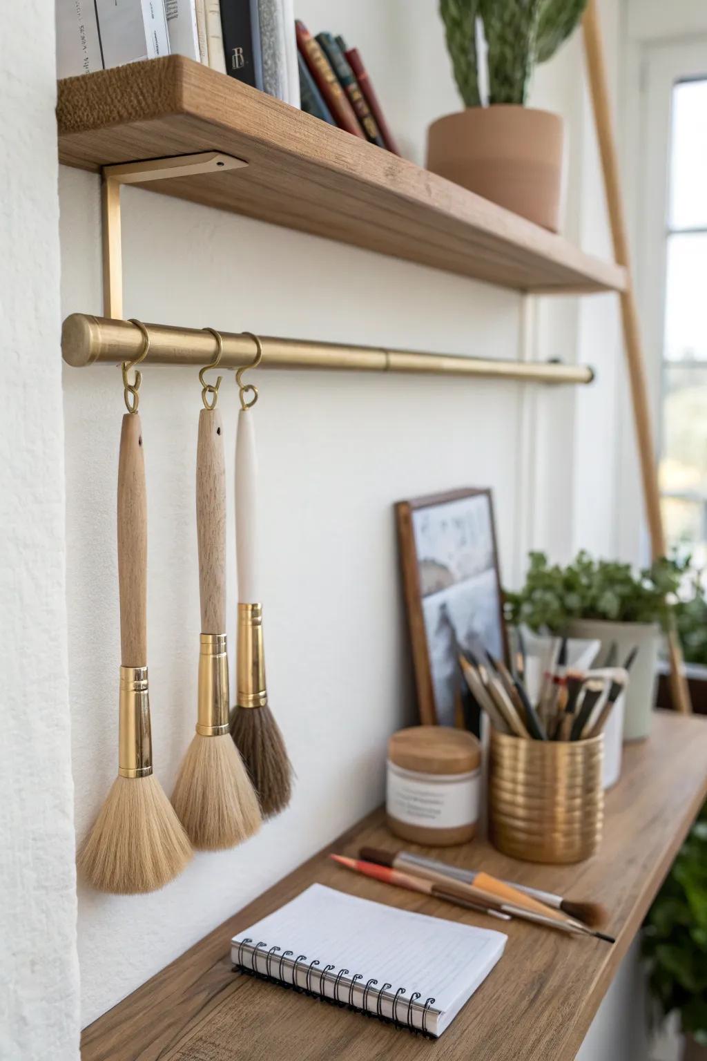 Effortless organization meets artistic design: Suspend your applicators with flair and ease. 🌿 #ScandinavianBoho #Craftsmanship