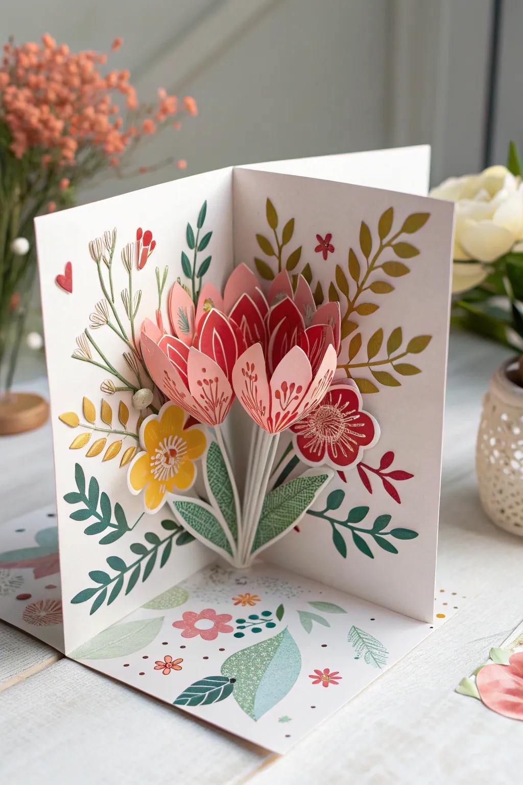 Explore the magic of interactive paper crafts with this spectacular pop-up card!
