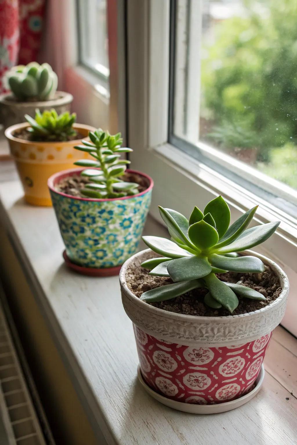 Miniature succulents in endearing planters, breathing life into baptismal celebrations.