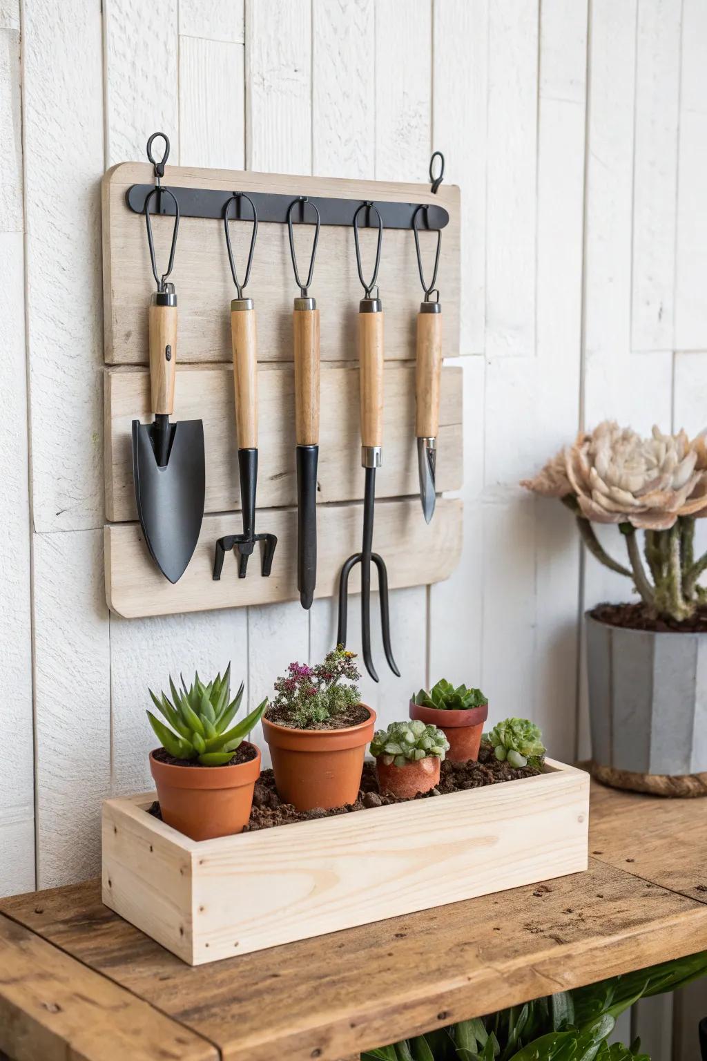 Elevate your gardening space with stylish tool storage solutions that blend Scandinavian simplicity with Boho charm.