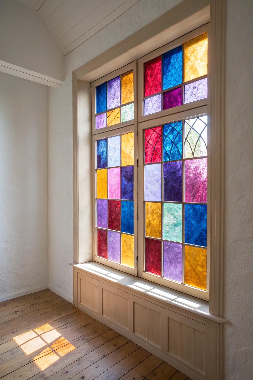 Enhance your environment with DIY translucent paper window decals, where lively hues harmonize with understated allure.