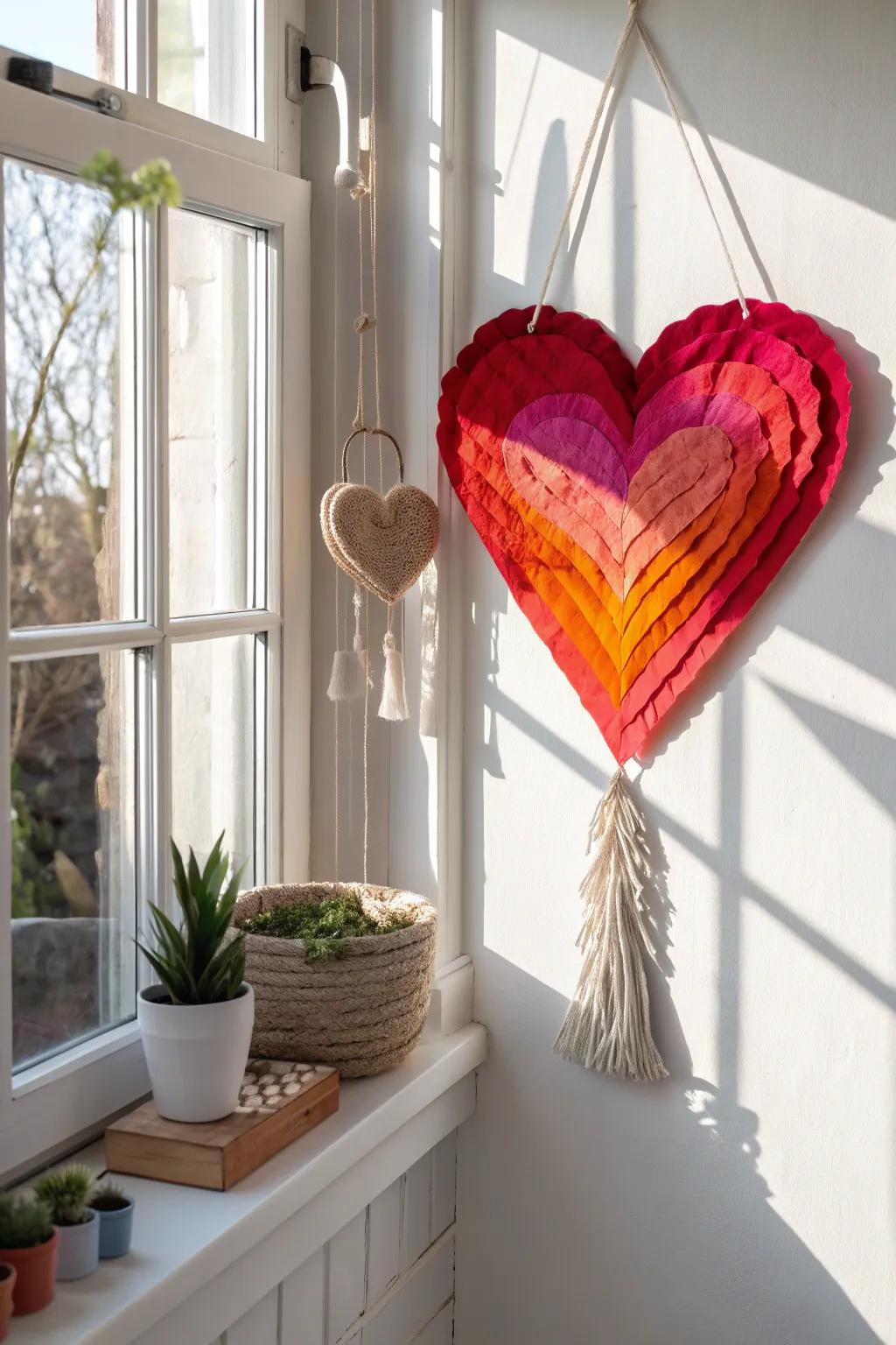 Capture the light and share the affection with this delightful heart-shaped light catcher – an ideal Valentine's art piece for small hands!