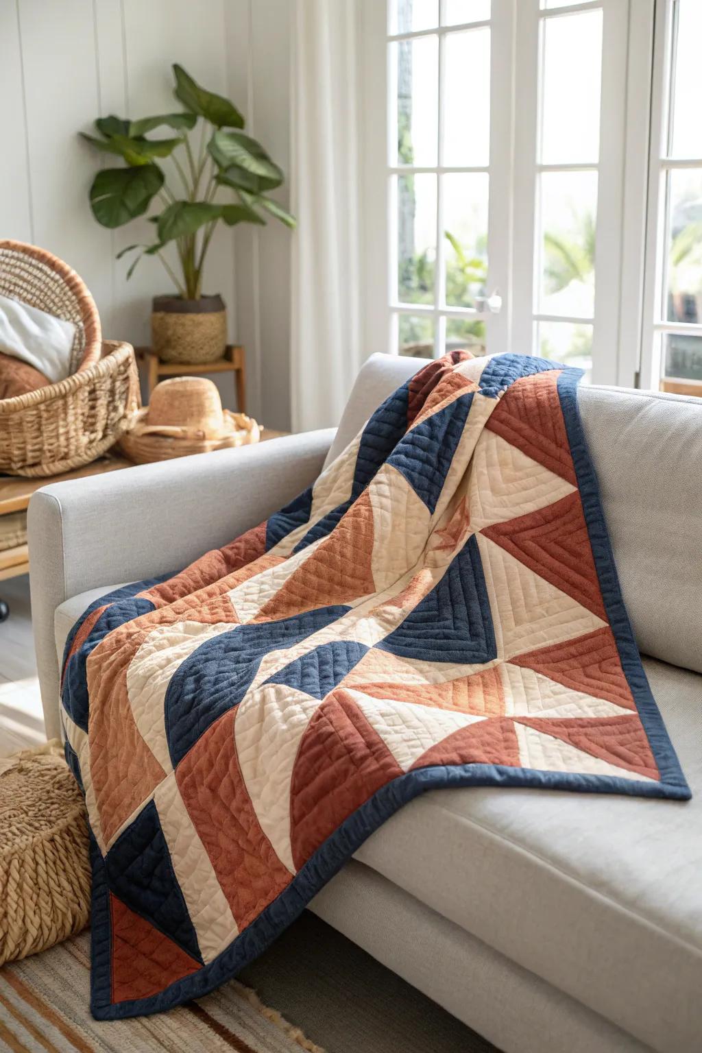 Envelop yourself in daily comfort with a quilt that marries minimalist elegance and boho warmth.