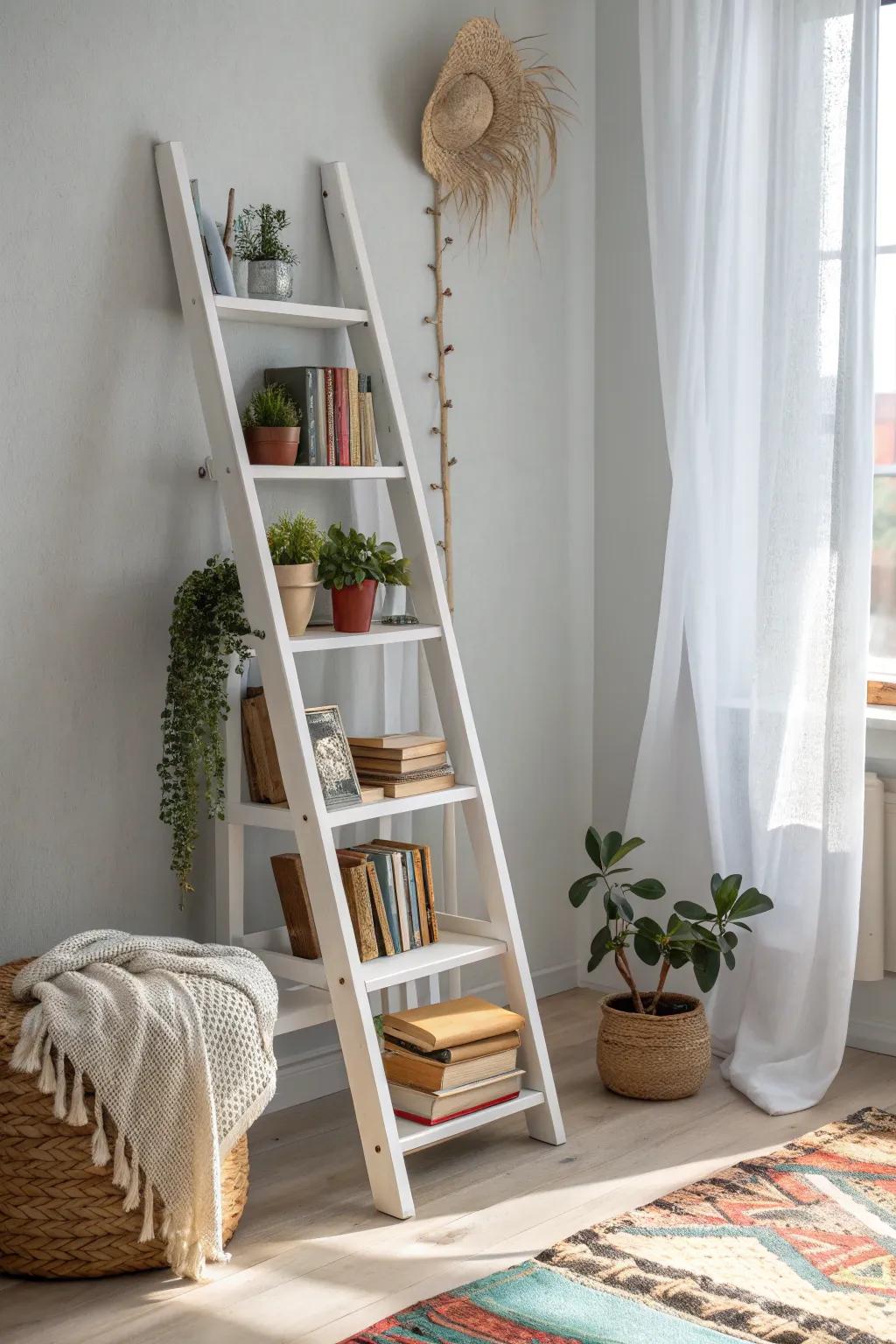 Revolutionize your abode with a nuance of rustic magnetism: A repurposed climbing apparatus literary rack.