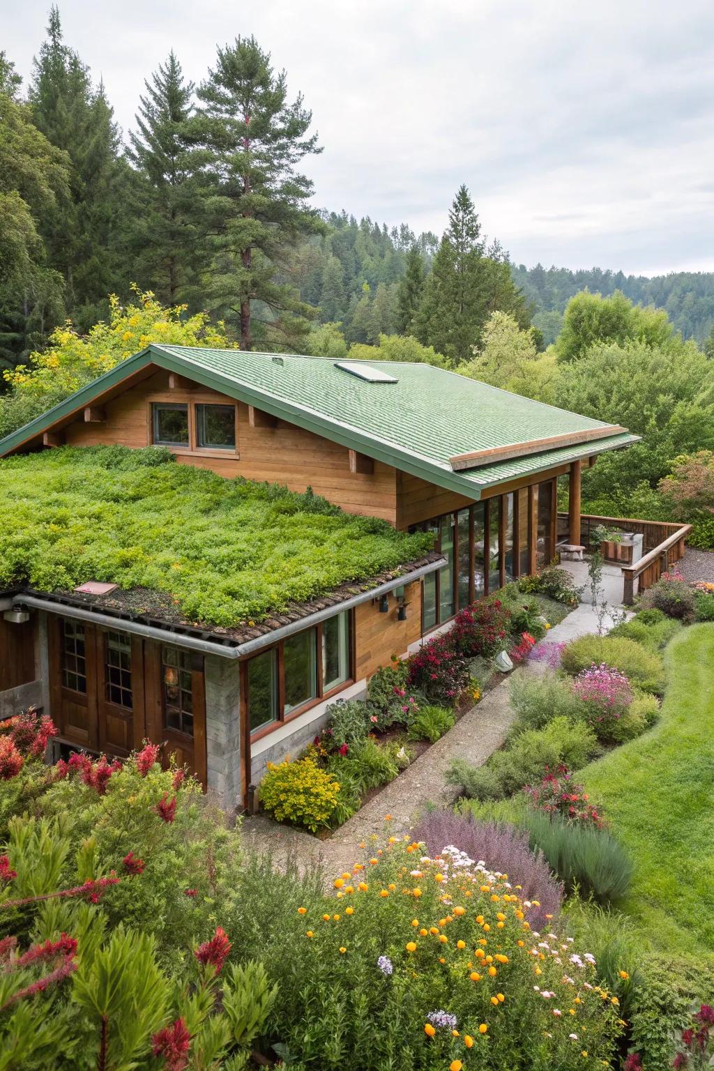 A living roof adds an eco-friendly touch to your home's architecture.