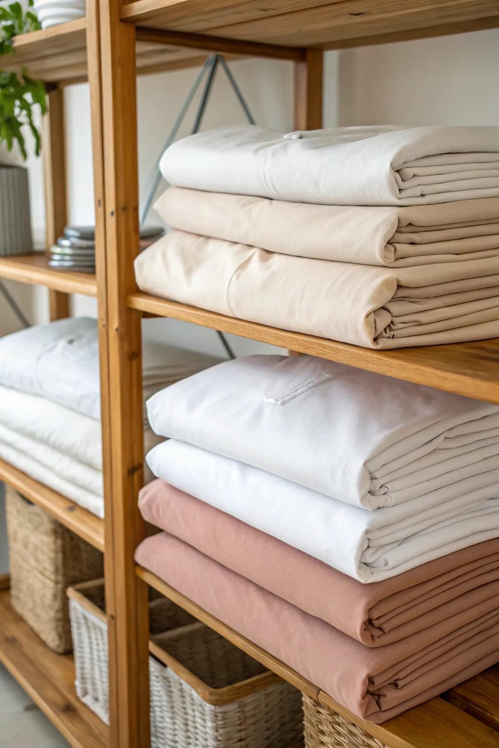 Maintain complete linen sets by storing them inside their matching pillowcases.