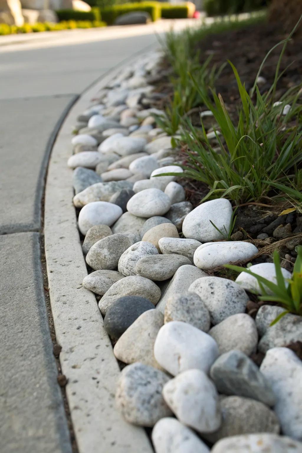 Revamp your walkway into a small stone sanctuary that unites aesthetic appeal with practicality.