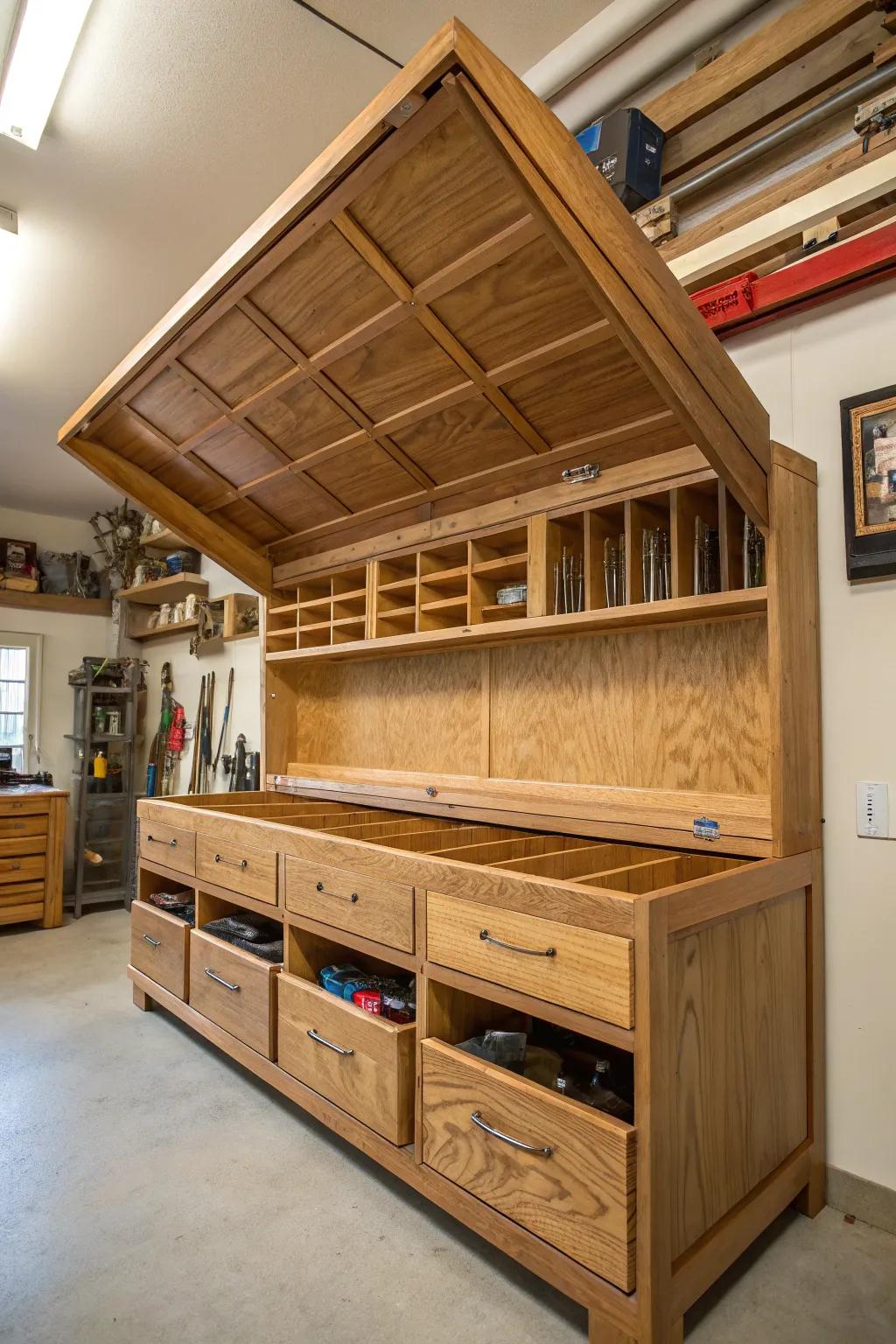 Elevate Your Craft: Ingenious Overhead Stowage for the Modern Woodworker