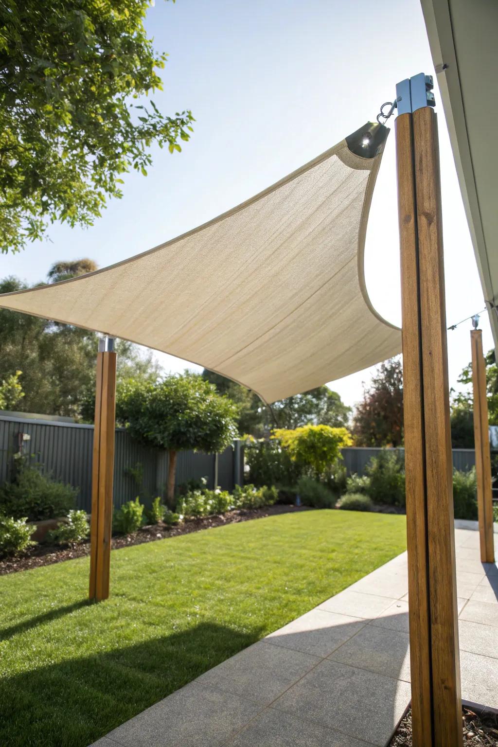 Transform your backyard into a sanctuary of style and shadow through the use of expertly fashioned sun sails.