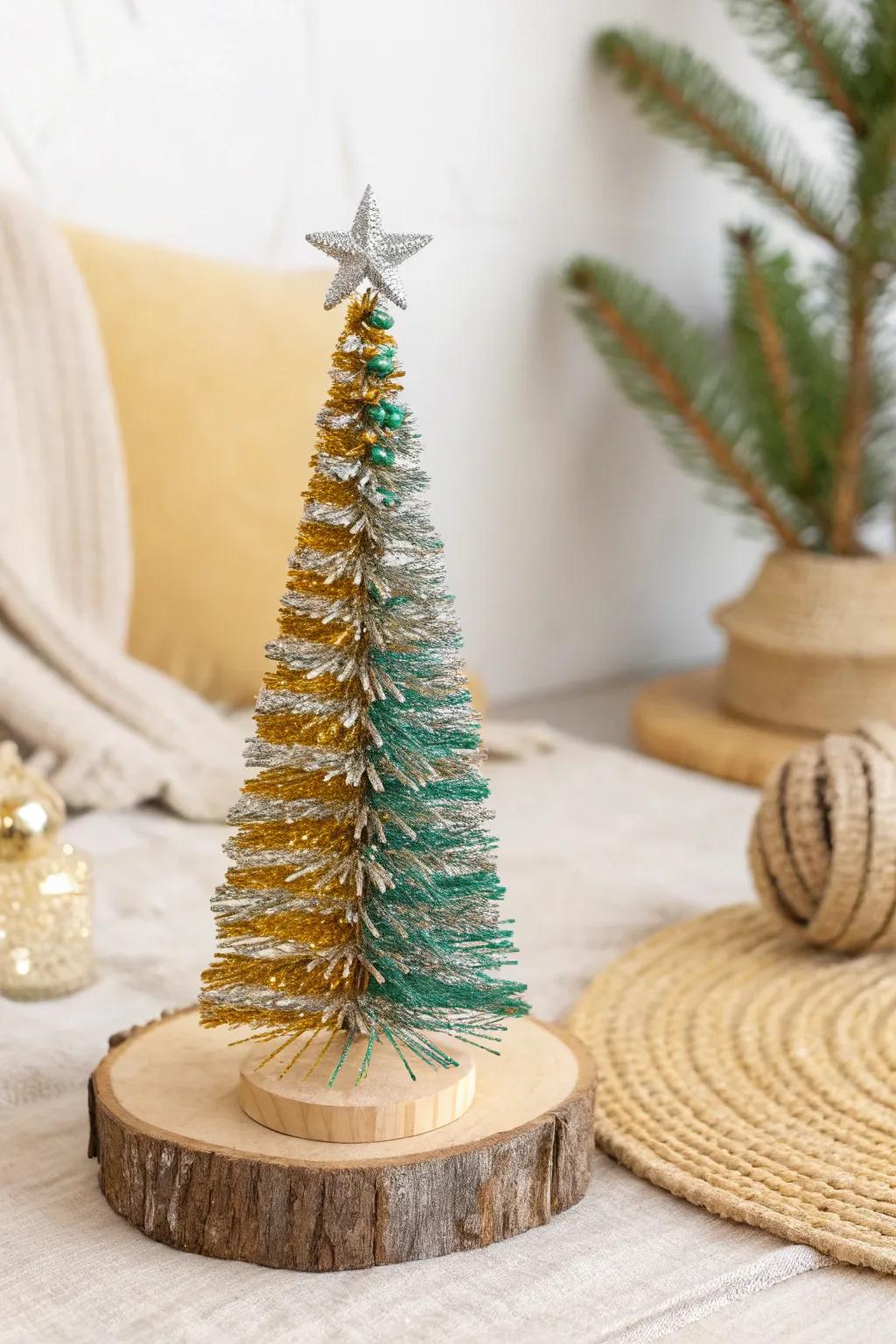 Bestow a dash of holiday twinkle upon your space by means of this charming small Yuletide fir fashioned from lustrous flexible sticks.