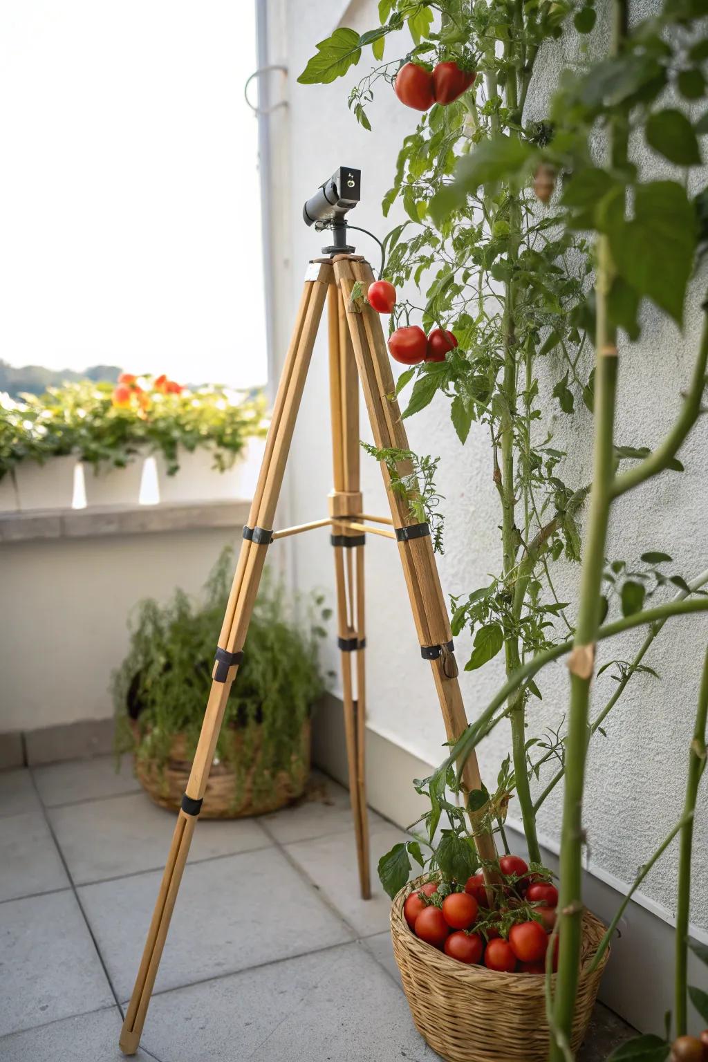 Embrace natural elegance with cane structures in your garden.