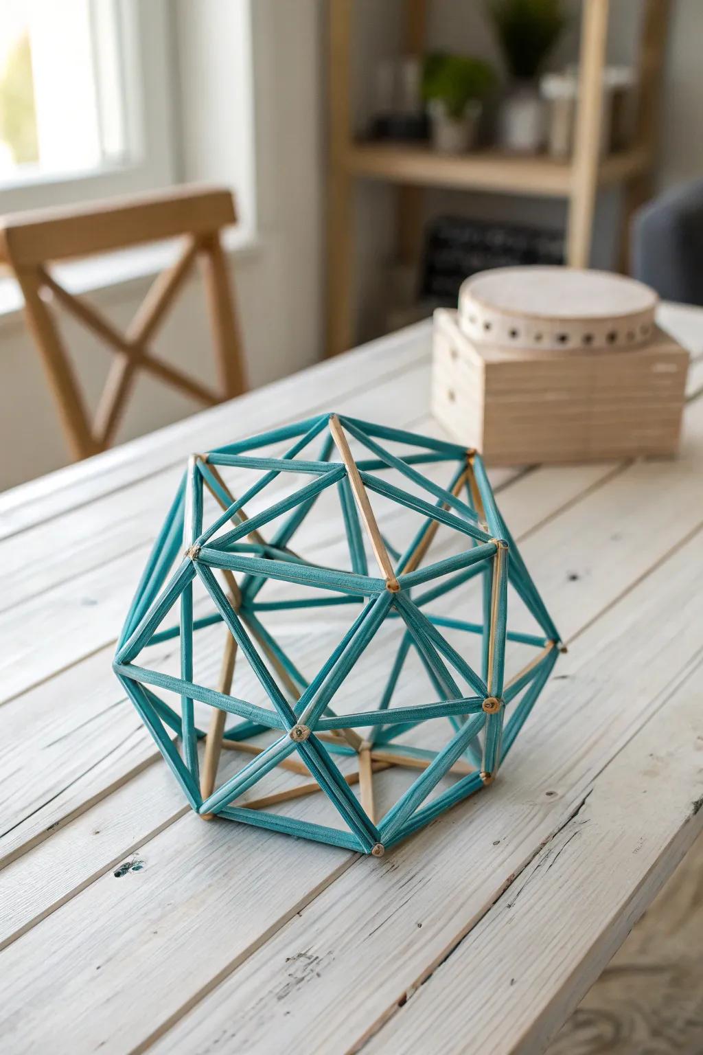 Discover the art of geometry with this striking 3D toothpick model - a perfect blend of minimalism and bold design!
