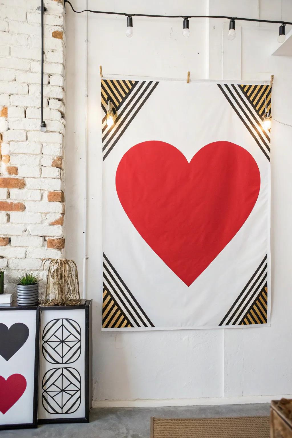 Capture the essence of modern love with bold shapes and striking contrasts. A minimalist Valentine's Day poster that speaks volumes.
