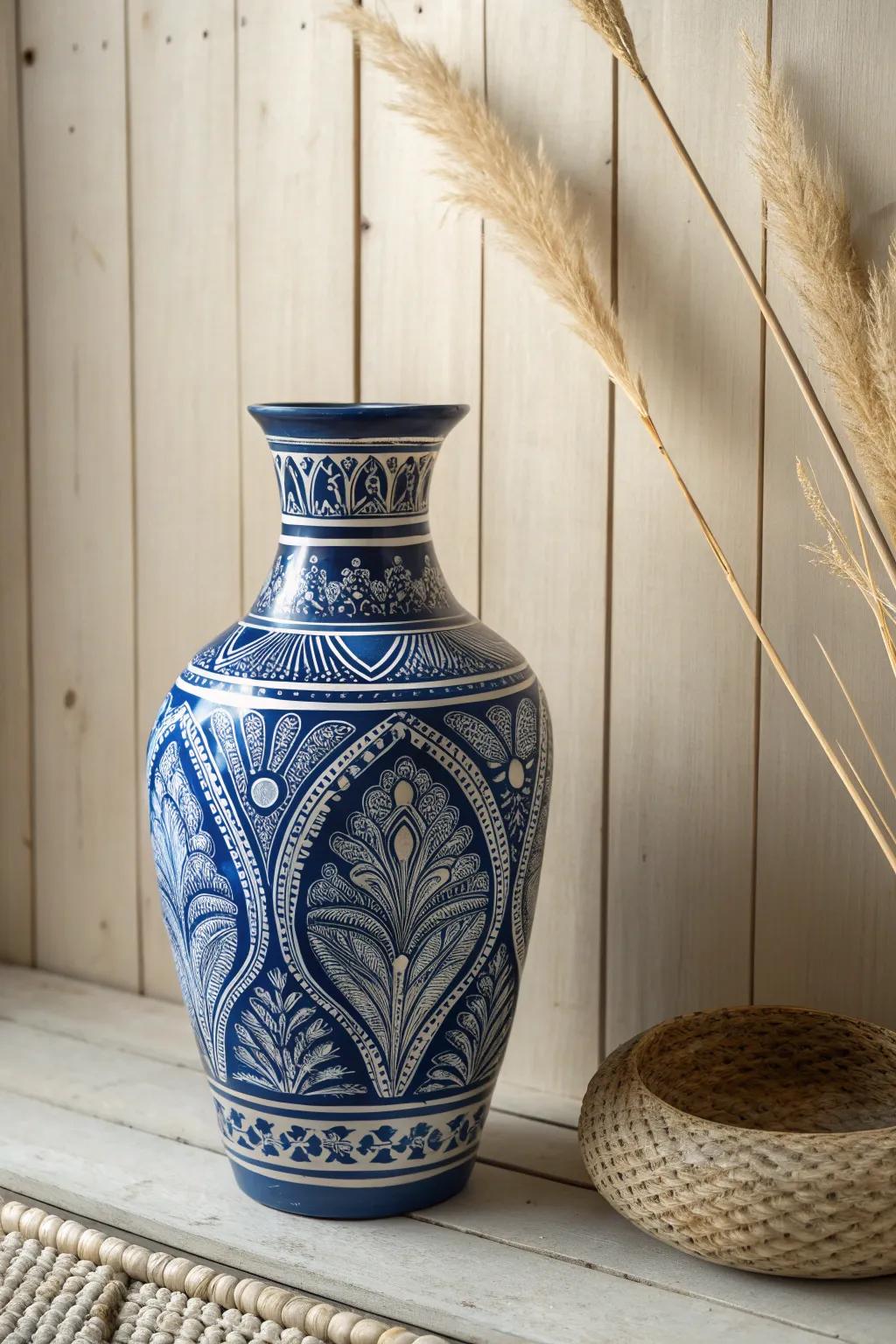 Step into a realm of tranquil blues with this single-tone spectacle, where artistry marries serenity.