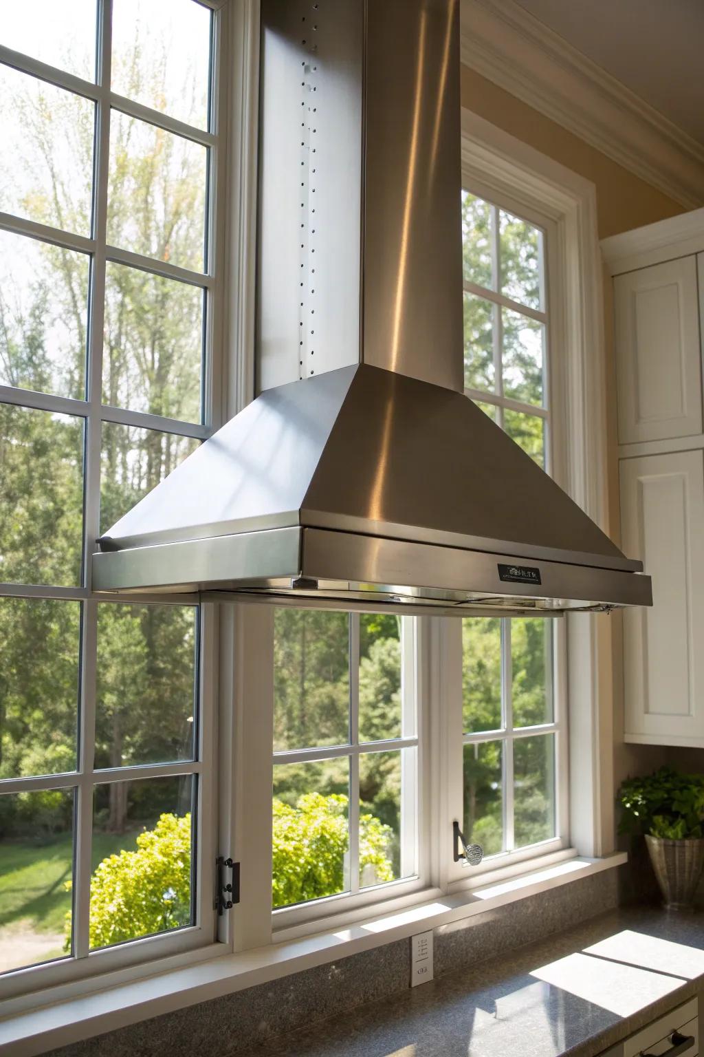 Enhance your cooking area's design with a range hood that challenges gravity and captivates the eye.