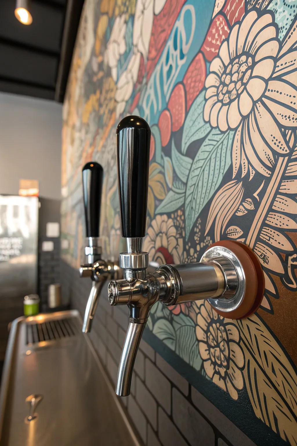 Improve your home bar using a beer tap that serves as art.