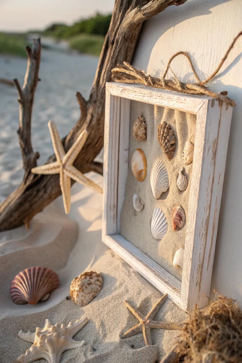 Infuse your home with beach vibes with a coastal shadow box.