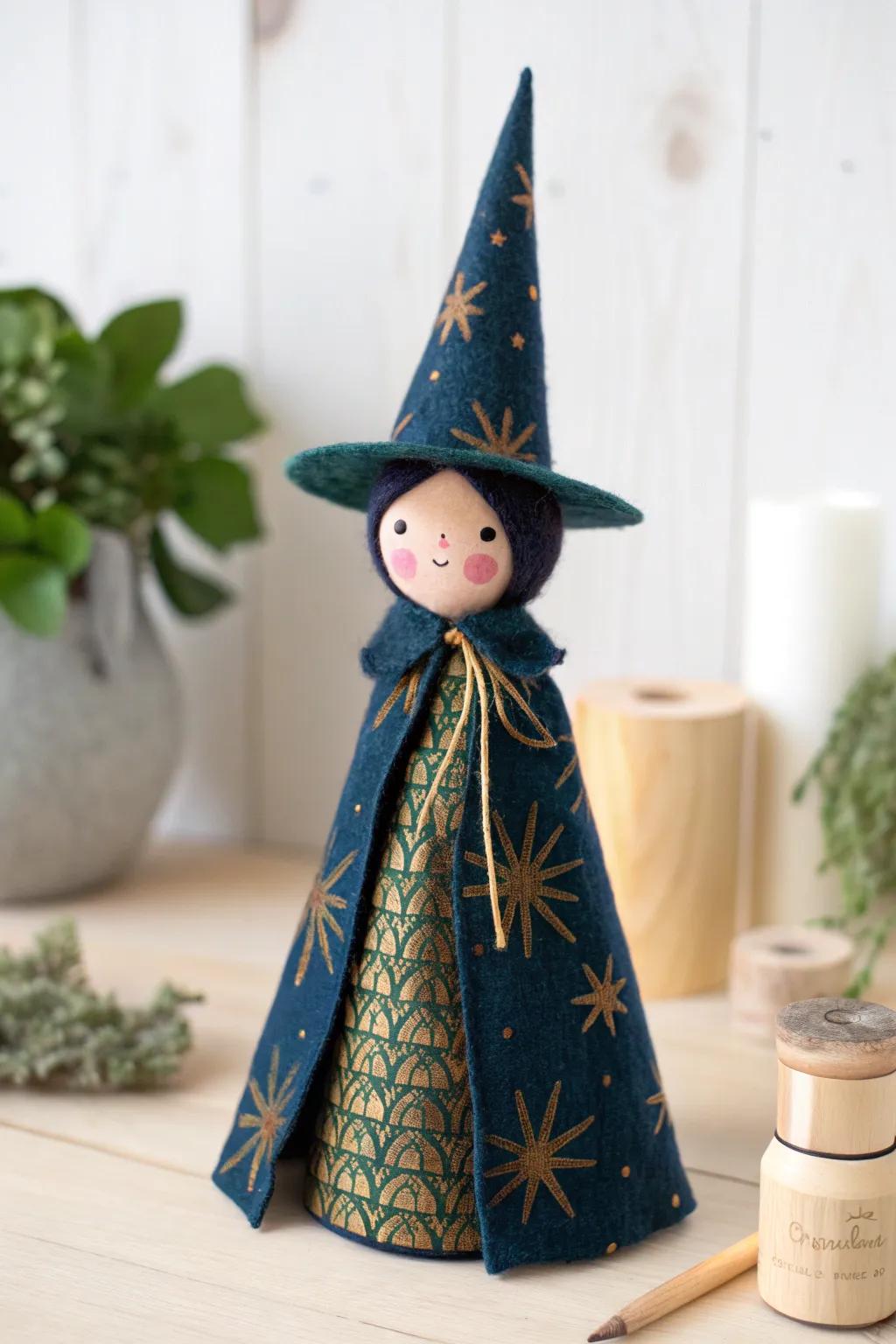 Ignite your child's imagination with these delightful witch wooden peg figures, a harmonious blend of creativity and play!