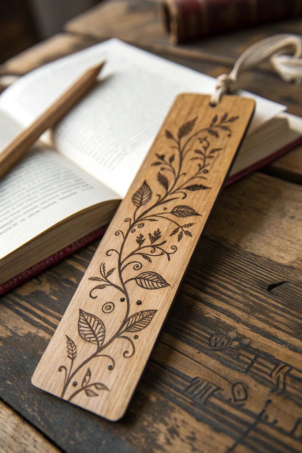 Nature's artistry manifested in every line: Uncover the allure of etched timber folio markers.