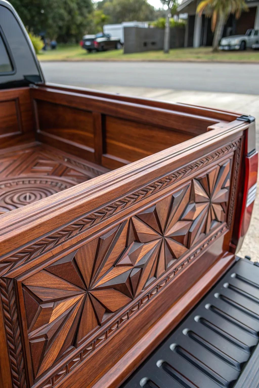 Elevate your ride with bespoke etched lumber accents – where art meets utility.