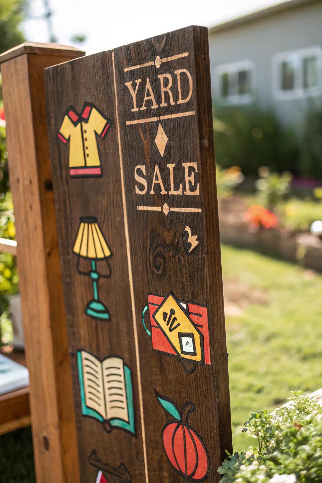 Elevate your garage sale marker with handcrafted symbols for instant appeal.