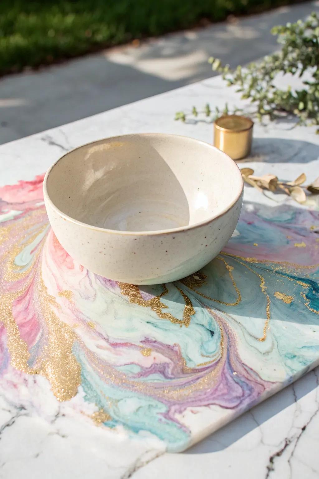 Uncover the enchanting waltz of free-flowing acrylics—where artistry merges with nature's elegance in fluid harmony.