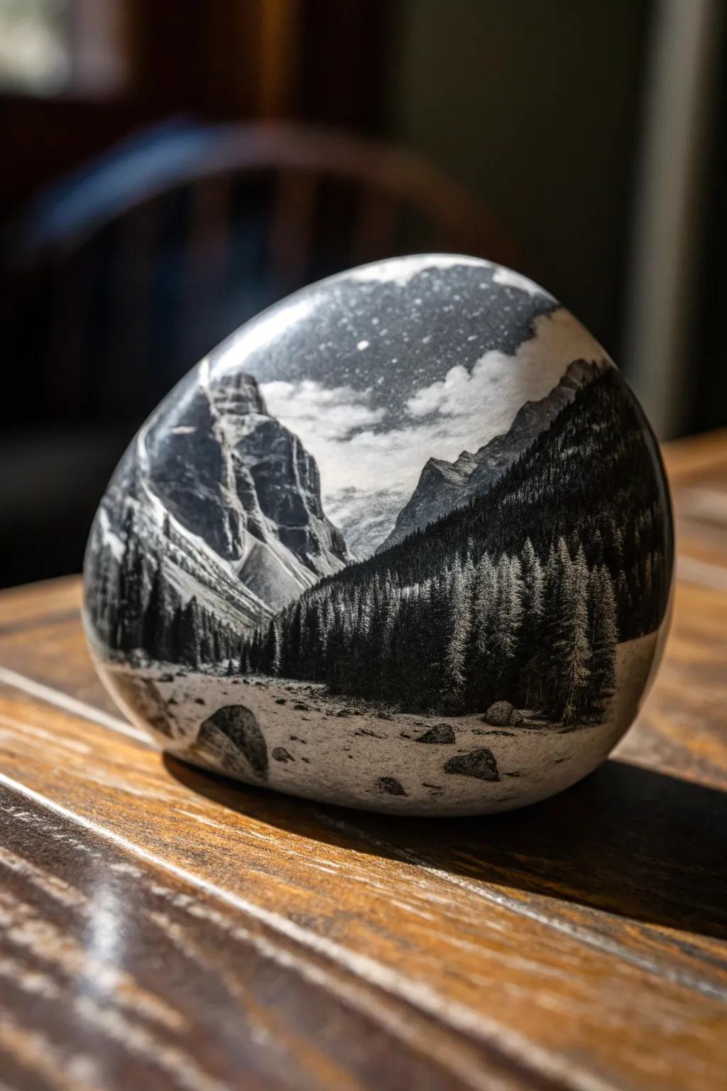 Immortalize your memories with rustic stone photo transfers—where nature embraces art.