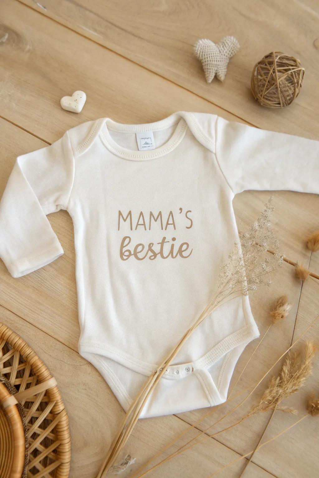 Celebrate the unbreakable connection with this endearing 'Momma's Pal' onesie, a simple item that speaks volumes of affection.