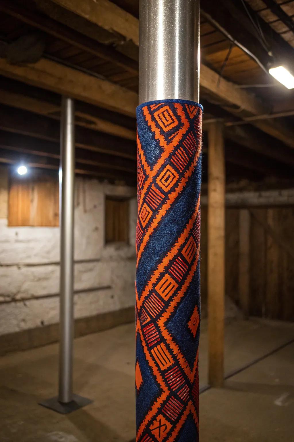 Change your basement with the art of fabric wrapping, where bold designs meet cozy elegance.