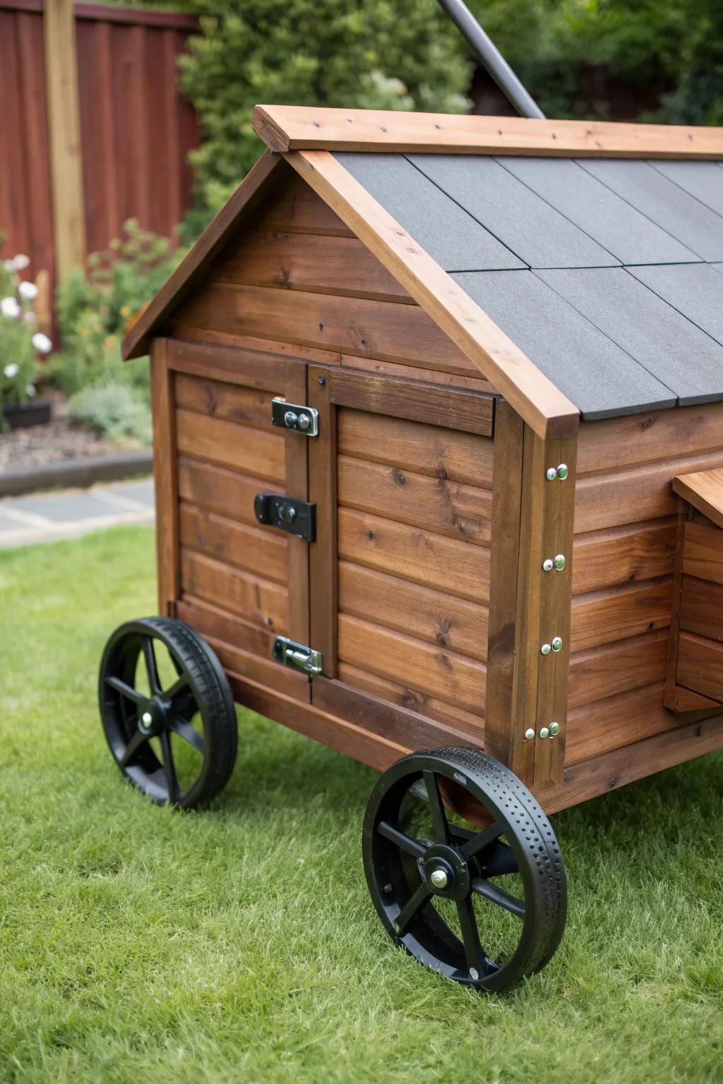 Effortless mobility meets craftsmanship: A brooder on rollers for every yard.