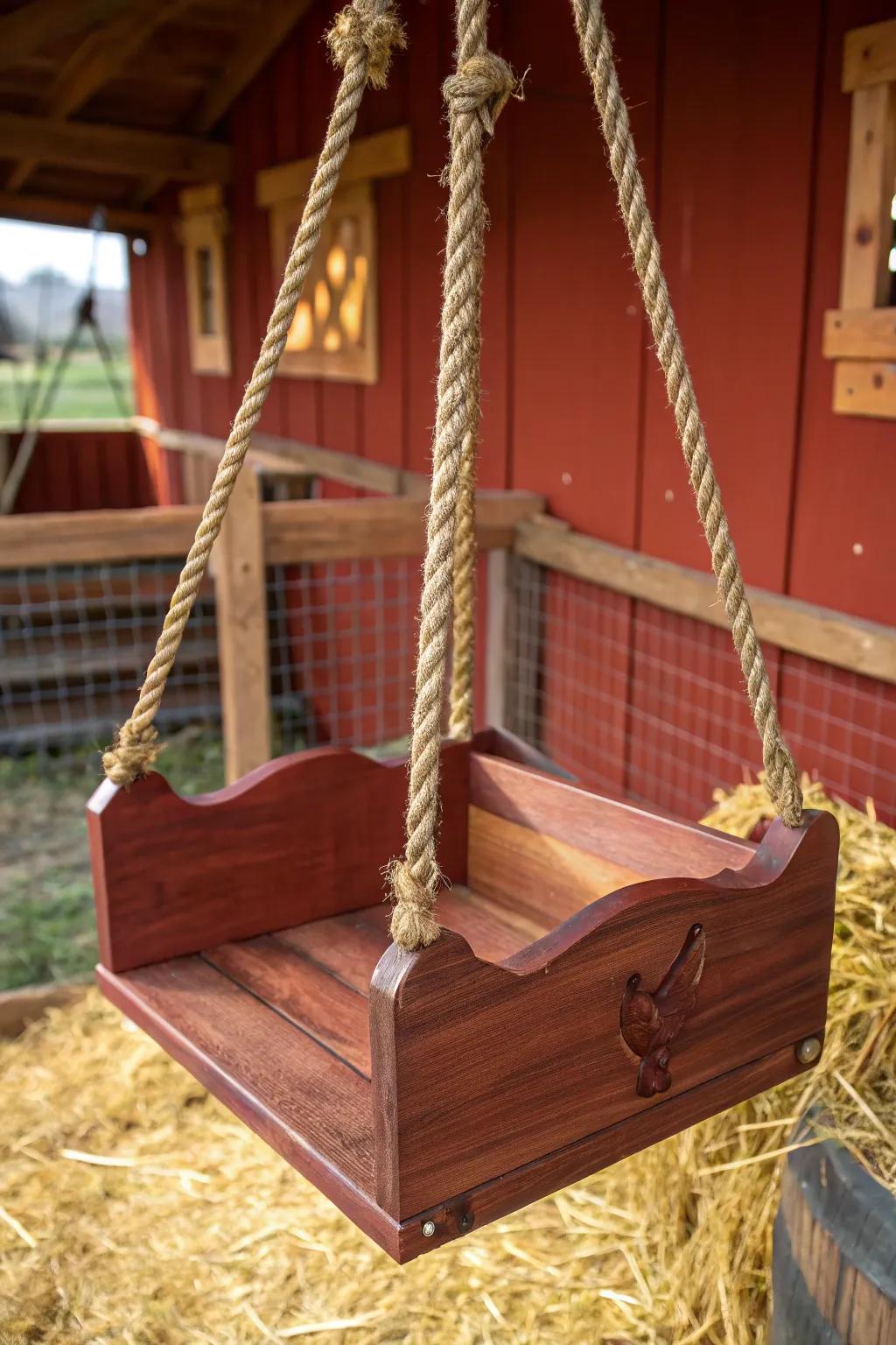 Enhance your coop with a handcrafted suspended perch—where enjoyment encounters exceptional craftsmanship.