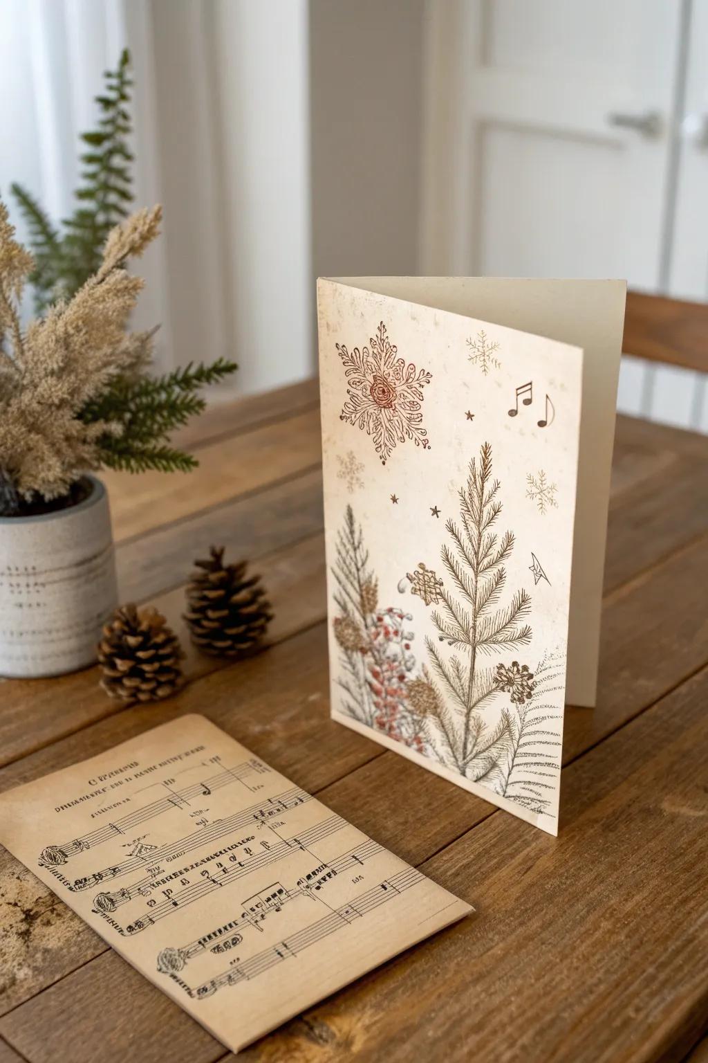 Embrace the allure of yesteryears through aged Christmas cards that narrate a story.