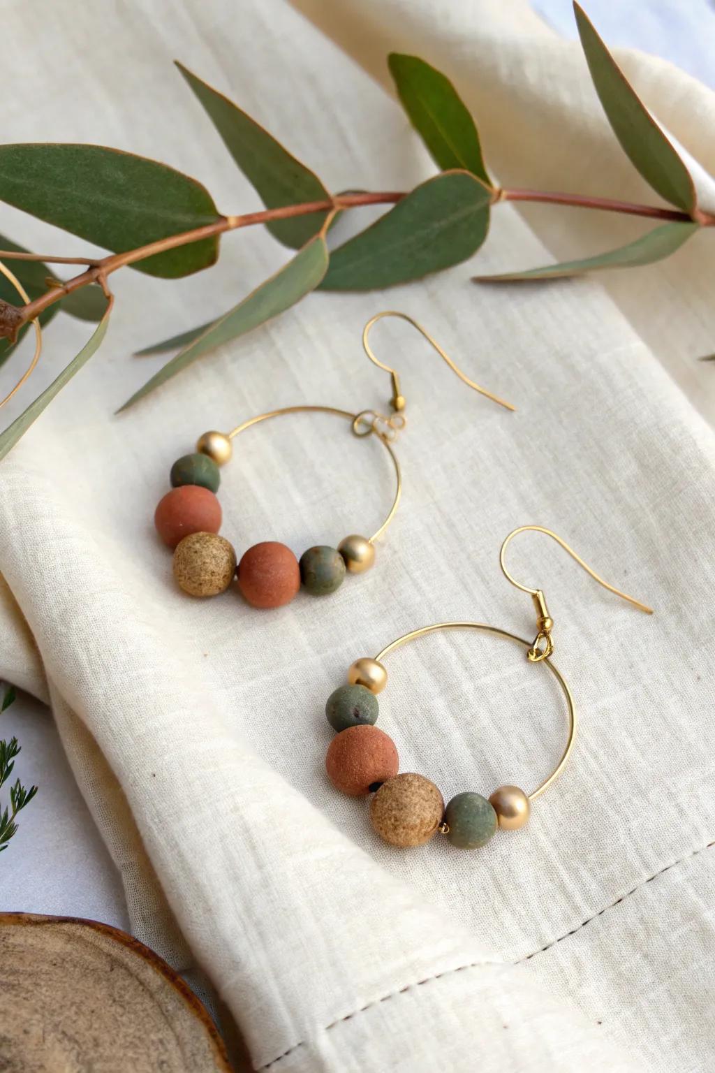 Elevate your style with these bohemian clay bead earrings, ideal for adding an element of earthy refinement to any attire.