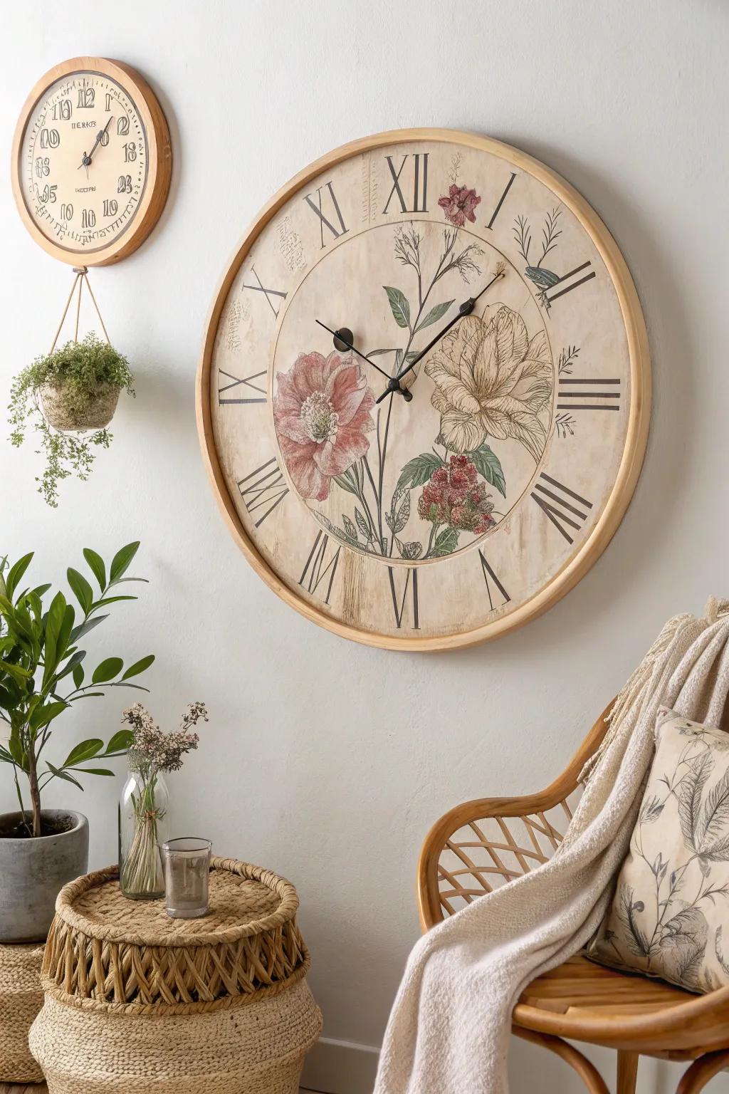 Embrace timeless elegance through retro herbaceous artistry upon your timepiece.