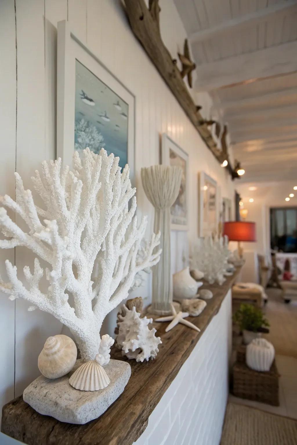 Ocean growth sculptures contribute elegance and natural detail.