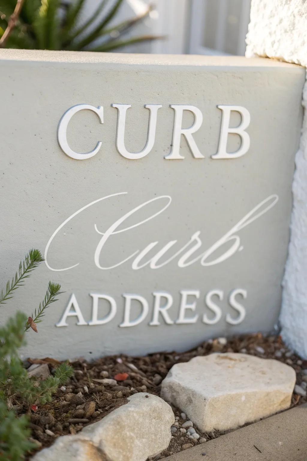 Embrace the elegance of minimalism through chic exterior address digits that articulate volumes through their simplicity.