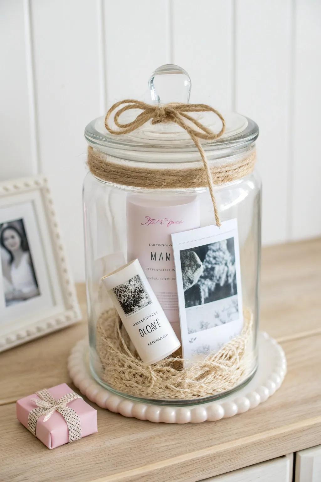 Appreciate memories with a fragment of refinement and effortlessness. Perfect Mother’s Day craft concept!