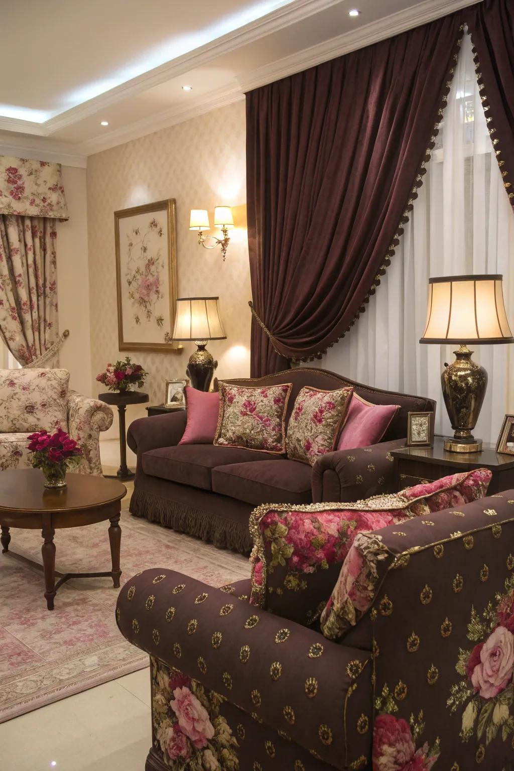 Botanical designs conveying nature-inspired grace.